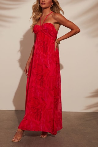 $Robe longue - Rouge