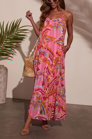 $Robe longue - Rose