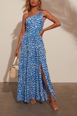 $Robe longue - Bleu