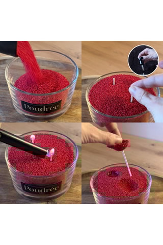 $2 bougies poudrées - A parfumer - Rouge