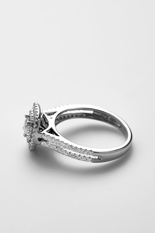 $Solitaire Carré Scintillant Or blanc, diamants et solitaire