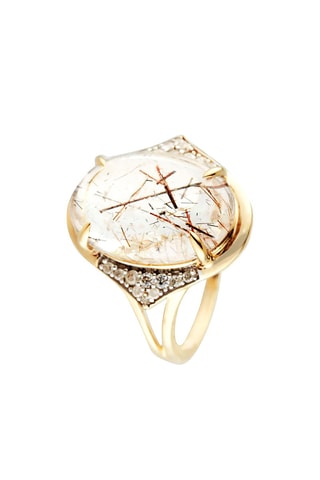$Bague Bihina Or jaune, diamants et rutile