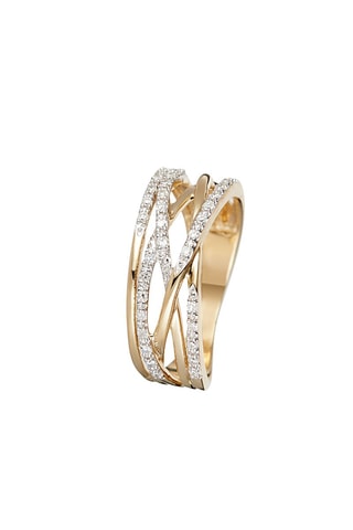 $Bague Entrelacs Eternel  Or jaune et diamants