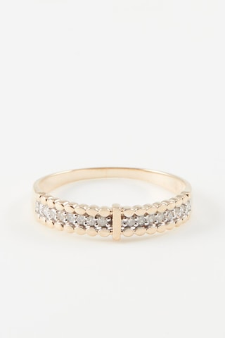 $Bague Solita 
Or jaune et diamants