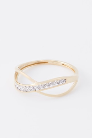 $Bague Liée  Or jaune et diamants
