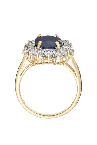 $Bague Soleil Bleu Or jaune, topaze et saphir