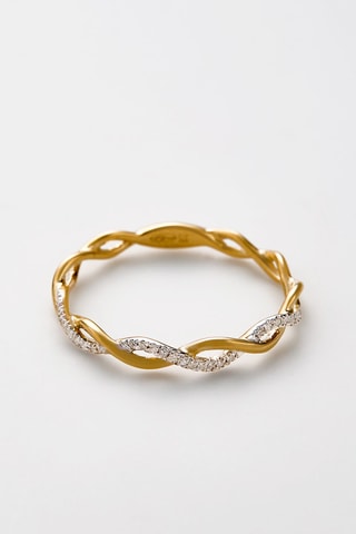 $Alliance Entortillement  Or jaune et diamants