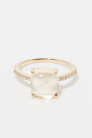 $Bague Rose Dragée Or jaune, diamants et citrine