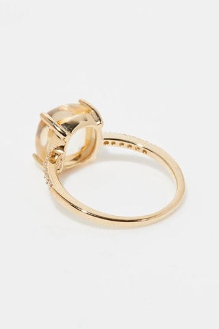 $Bague Rose Dragée Or jaune, diamants et citrine