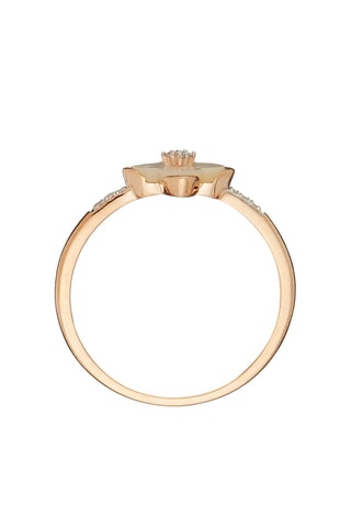 $Bague Cardamine Or rose, diamants et nacre