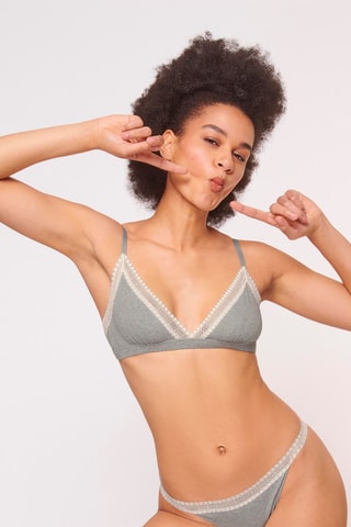 $Soutien-gorge - 
Gris et blanc