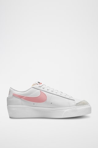 $Nike Blazer Low Platform en cuir - Blanc