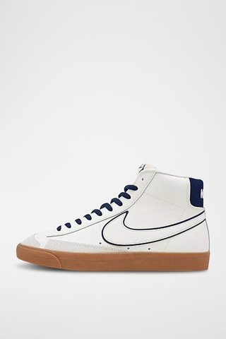$ Blazer Mid'77 en cuir - Blanc et bleu foncé