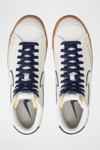 $ Blazer Mid'77 en cuir - Blanc et bleu foncé