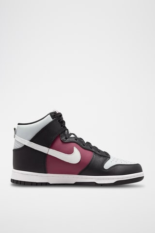 $ Dunk High en cuir - Noir et bordeaux