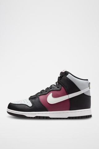 $ Dunk High en cuir - Noir et bordeaux