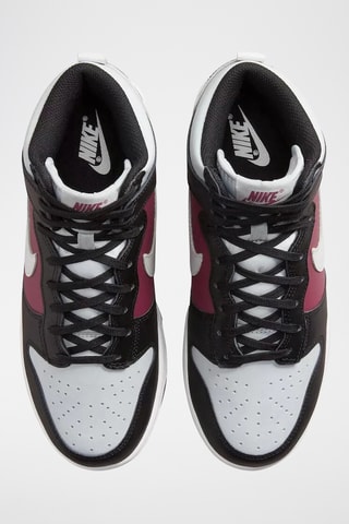 $ Dunk High en cuir - Noir et bordeaux
