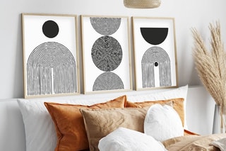$3 peintures décoratives encadrées en MDF Olympe2 - 50 x 70 cm