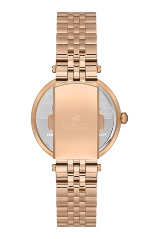 $Montre à quartz en acier et céramique - Doré rose