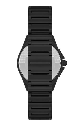 $Montre à quartz en acier et céramique - Noir