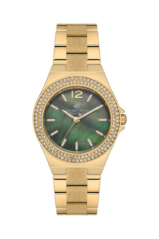 $Montre à quartz en acier et céramique - Doré