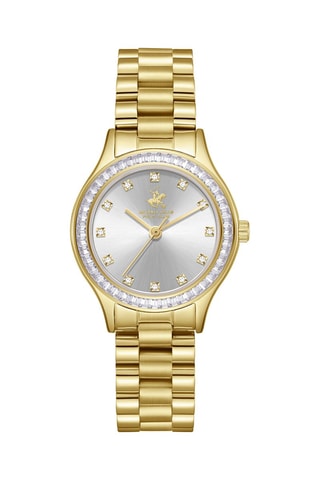 $Montre à quartz en acier et céramique - Doré