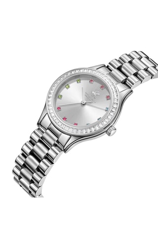 $Montre à quartz en acier et céramique - Argenté et doré rose
