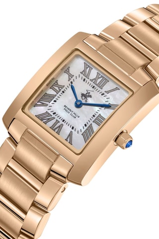 $Montre à quartz en acier, céramique et nacre - Doré rose