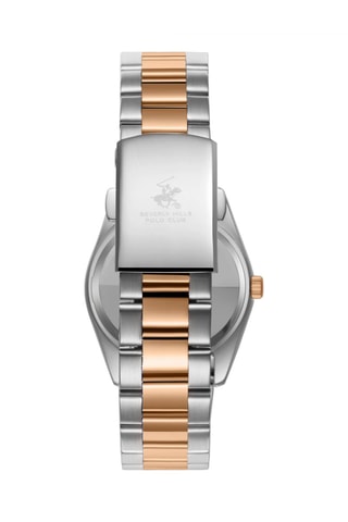 $Montre à quartz en acier et céramique - Argenté et doré rose