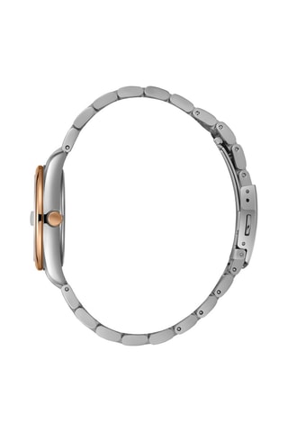 $Montre à quartz en acier et céramique - Argenté et doré rose