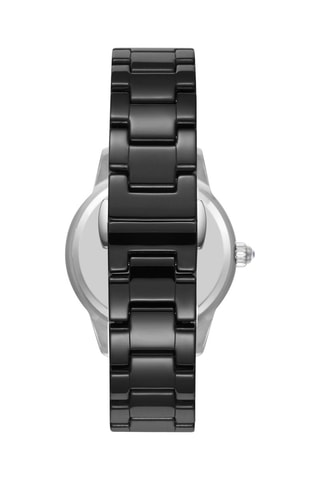 $Montre à quartz en acier et céramique - Noir et argenté