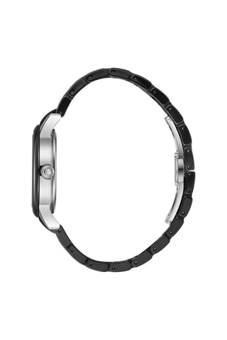 $Montre à quartz en acier et céramique - Noir et argenté