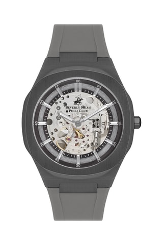 $Montre automatique en silicone et céramique - Gris et noir