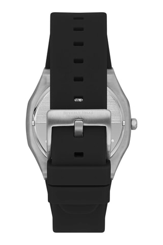 $Montre automatique en silicone et céramique - Noir et argenté