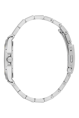 $Montre à quartz en acier, céramique et diamant - Argenté