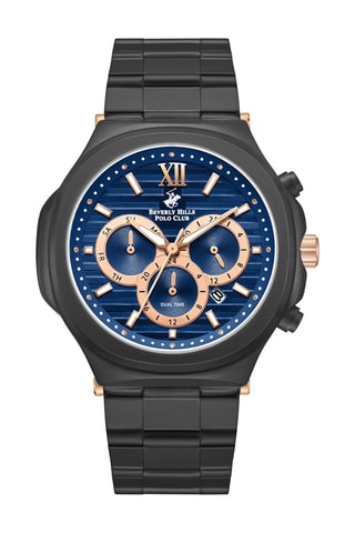$Montre à quartz en alliage - Noir et doré rose