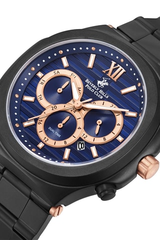 $Montre à quartz en alliage - Noir et doré rose