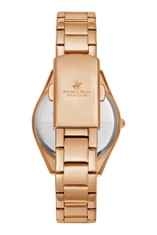 $Montre à quartz en alliage et diamant - Doré rose et bordeaux
