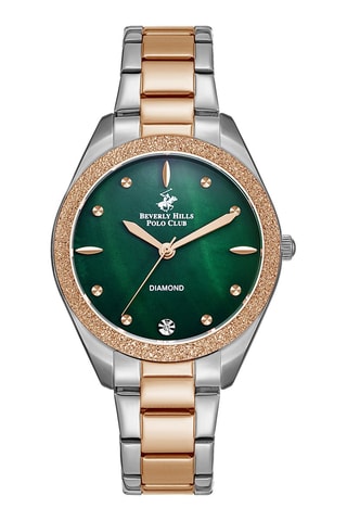 $Montre à quartz en alliage et diamant - Argenté et doré rose