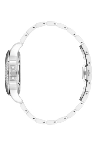 $Montre à quartz en acier - Blanc et argenté