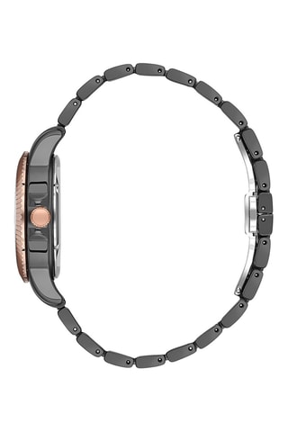 $Montre à quartz en acier - Noir et doré rose