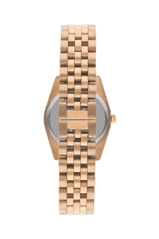 $Montre à quartz en acier et diamant - Doré rose