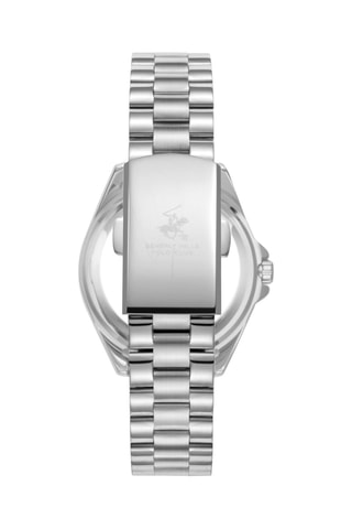 $Montre à quartz en acier, céramique et diamant - Argenté et bleu