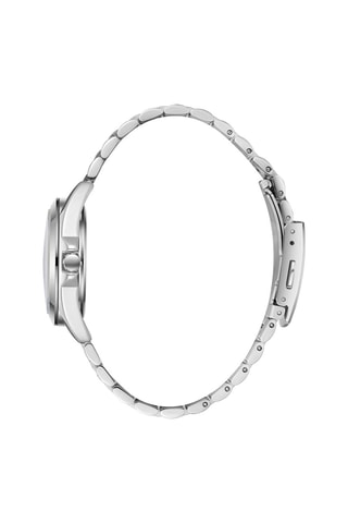 $Montre à quartz en acier, céramique et diamant - Argenté et bleu