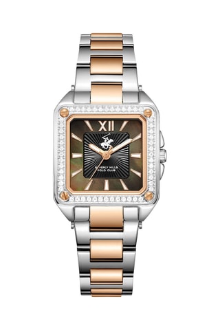 $Montre à quartz en acier et céramique - Argenté et doré