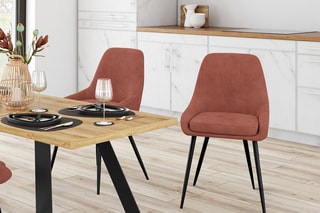 $2 chaises Olivia - Terracotta et noir