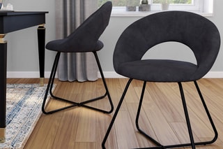 $2 chaises Malone - Gris foncé et noir