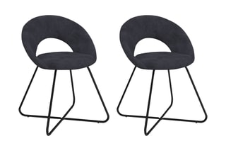 $2 chaises Malone - Gris foncé et noir