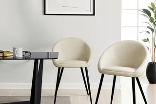 $2 chaises Dory - Crème et noir