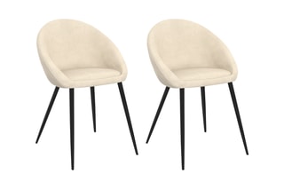 $2 chaises Dory - Crème et noir